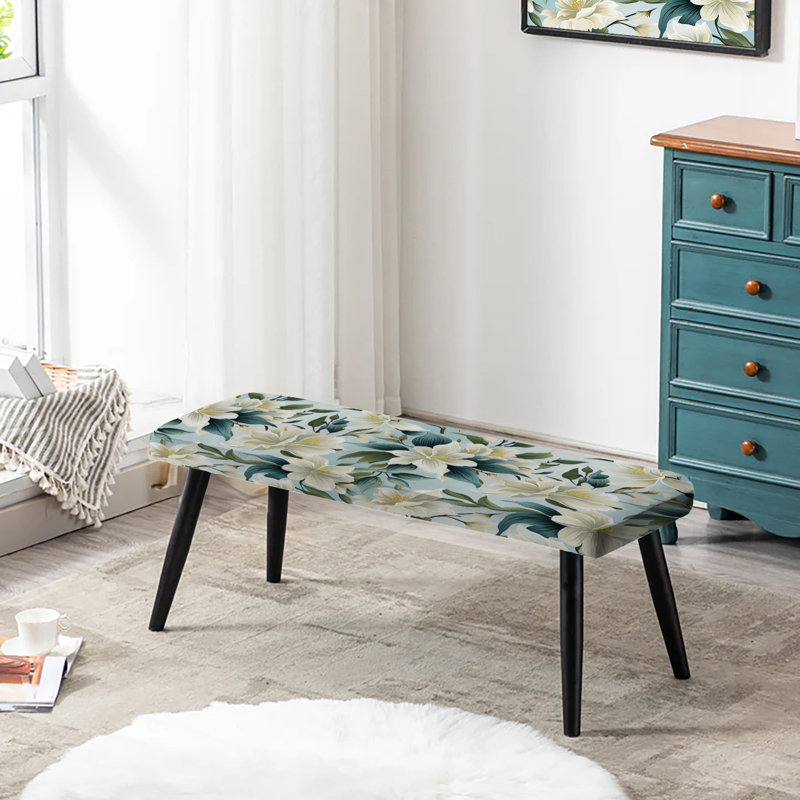 Coastal Neutrals Tropical Motif II - Banc rembourré noir Tropical