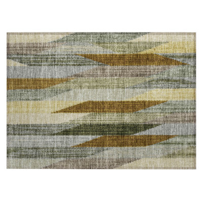 Machine Washable Indoor/Outdoor Chantille ACN2720 Striped Rug