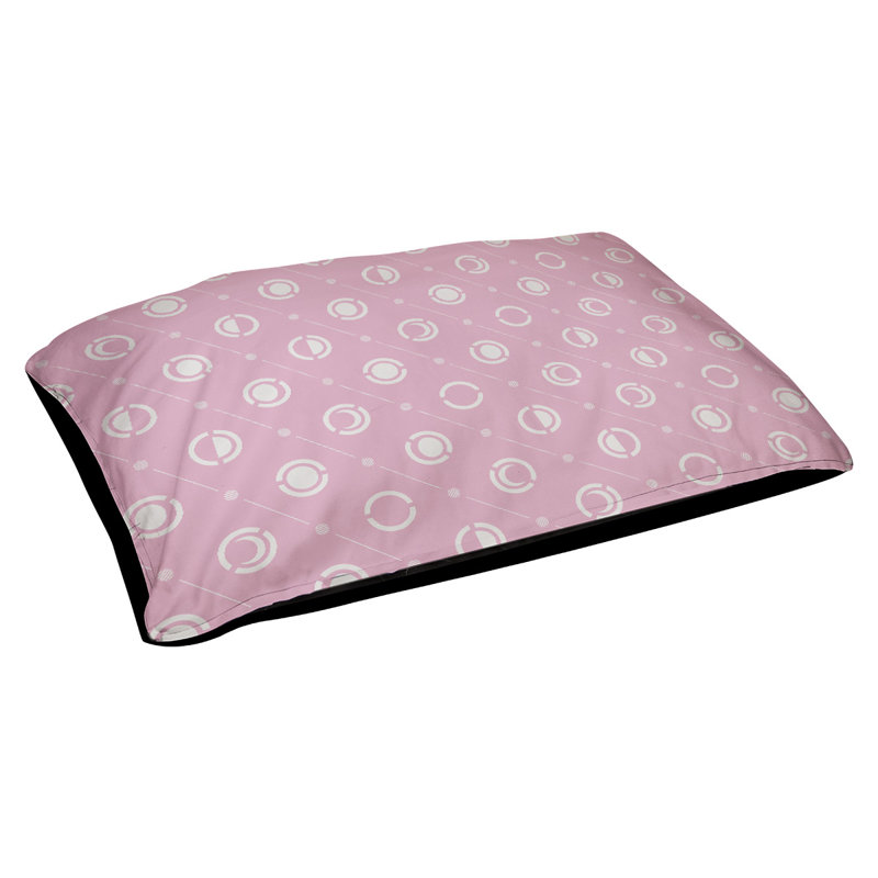 Coussin d’extérieur pour chien moon phases Chenault, Petit (l 28 po x P 6 po x H 18 po), Rose clair/blanc