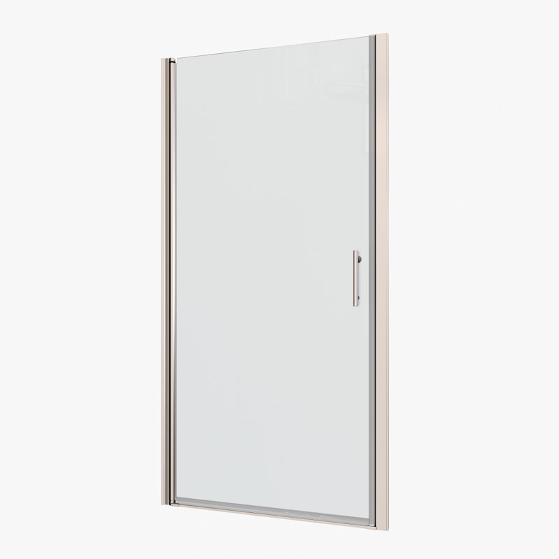 1 3/8" Adjustment,Universal Pivot Shower Door, Open Outside, With 1/4" Tempered Glass Finish 3072, Chrome