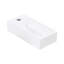 Lavabo de salle de bain mural en céramique blanc de 14,51 po x l 7,07 po x H 3,61 po, rectangulaire, résistant aux taches, à faible absorption d'eau, résistant aux acides, glamour moderne avec lavabo à trou de robinet - teinture 14,51 x 7,07 po,