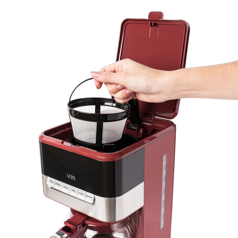 Cafetière 12 tasses Quintessentiel Brew, Rouge baie