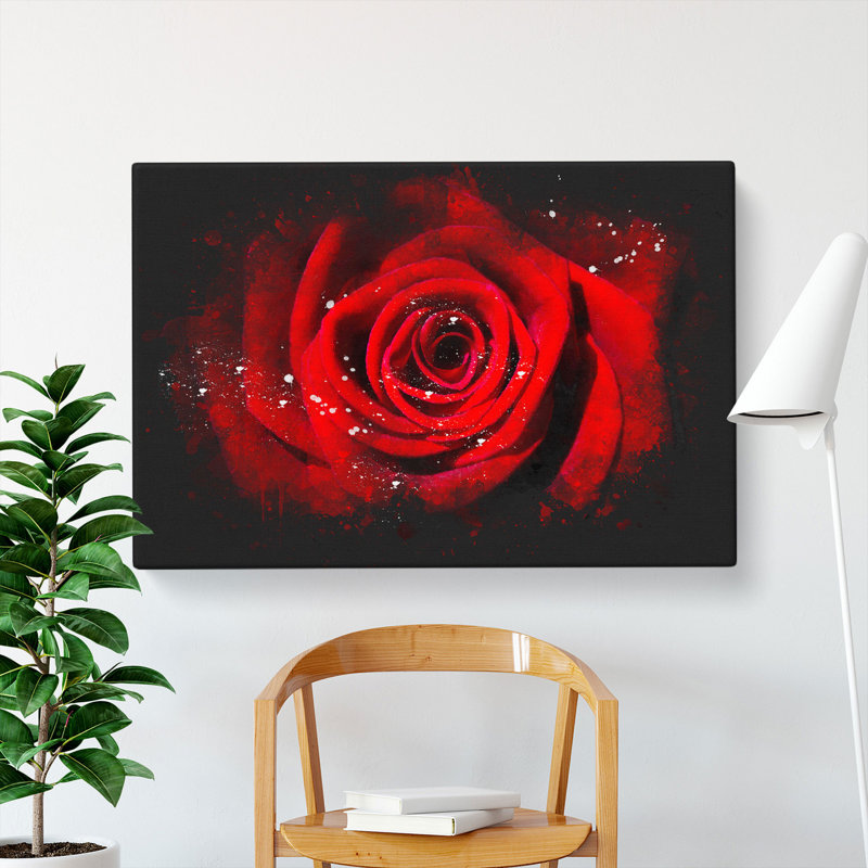 Red Rose Flower Vol.5 - Wrapped Canvas, 40cm H x 60cm W x 3cm D