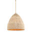 Luminaire suspendu 16 po Manila en laiton avec feuille de maïs naturel
