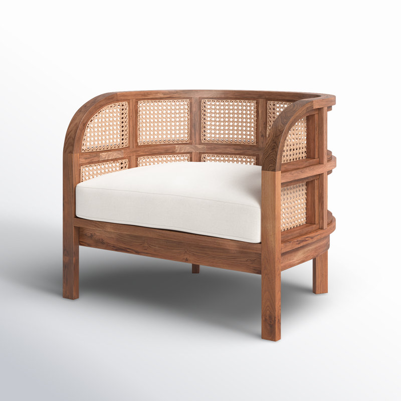 32" Wide Linen Barrel Chair