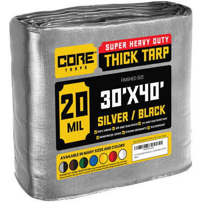 20 Mil Heavy Duty Polyethylene Tarp, Waterproof, UV Resistant