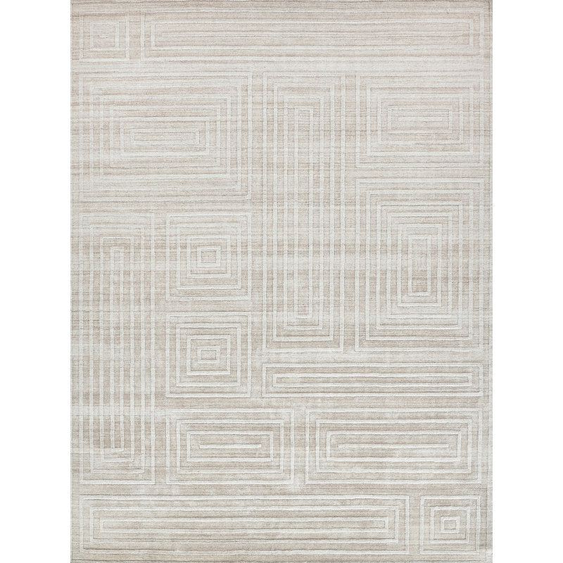 Castelli Hand Loomed Geometric Area Rug in Beige, Rectangle 12' x 15'