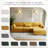 Maelina 4 - Piece Upholstered Orange Corduroy Modular Sectional Sofa with Pillow Back and Removable Ottoman-107665258