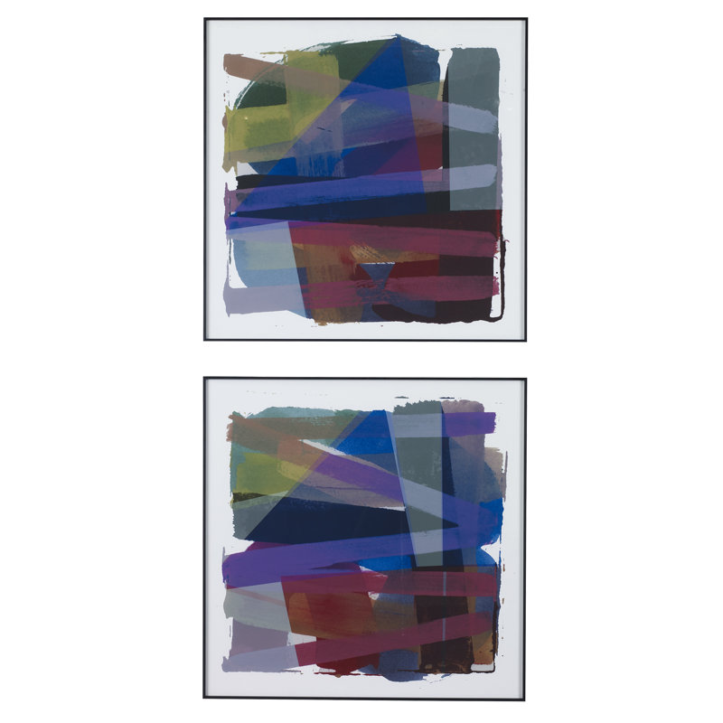 Vivacious Abstract Framed Prints Set with Black Metal Frame