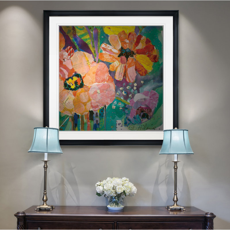 Kulick «Bold Blooms IV», peinture, H 24 po x l 24 po x P 1,5 po, Cadre noir
