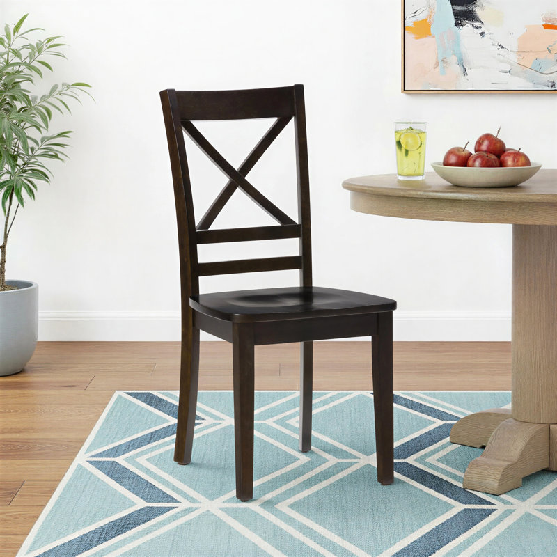 17'' H Acacia Solid Wood Side Chair, Espresso