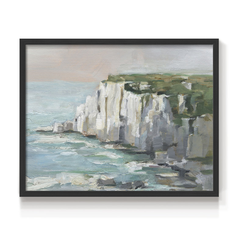 Falaises de la mer blanche II - reproduction encadrée - réaménageable, Noir, noir, noir, noir, H 16 po x l 20 po