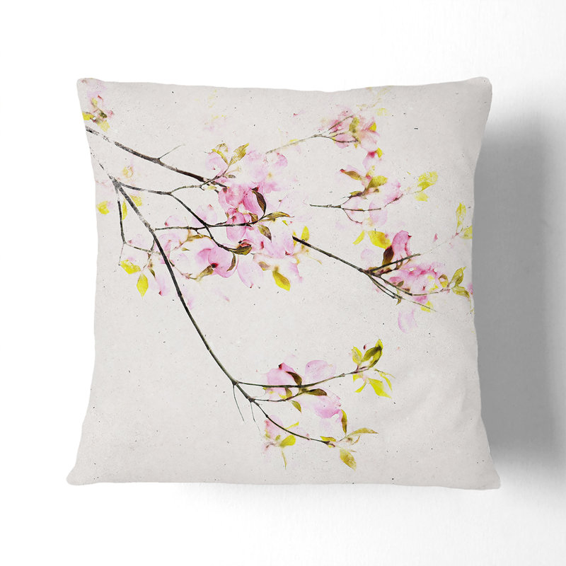 Floral Square Throw Cushion, Black, 40cm H x 40cm W x 15cm D