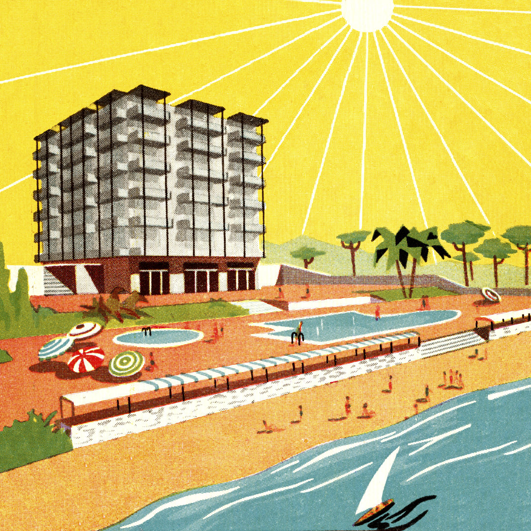 Condominiums On The Beach von CSA-Printstock - Kunstdrucke auf Leinwand