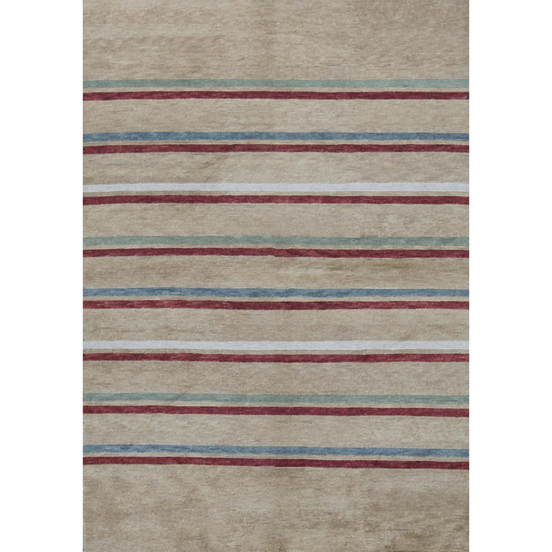 Hand Woven Wool Striped Area Rug