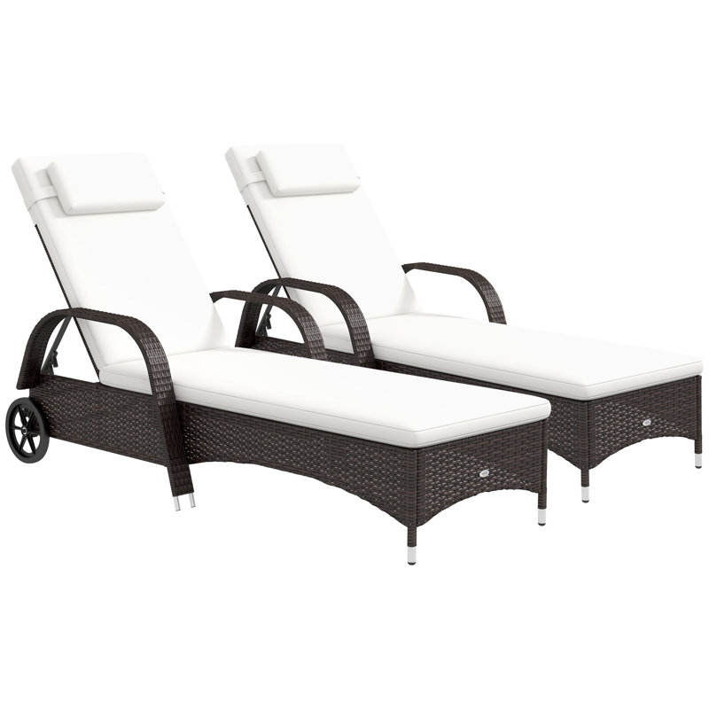Ashveen Outdoor Wicker Chaise Lounge Set , Cushion Included