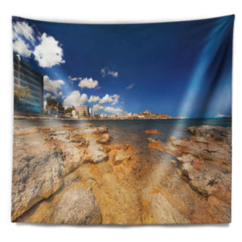 Tapisserie «Seashore Paradise Beach» sur l'île d'Ibiza, H 50 po x l 60 po
