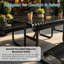 Tables de patio commerciales, table de pique-nique en métal noir 72 po avec trou pour parasol