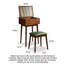 Solid Wood Vanity with Mirror and Seat
