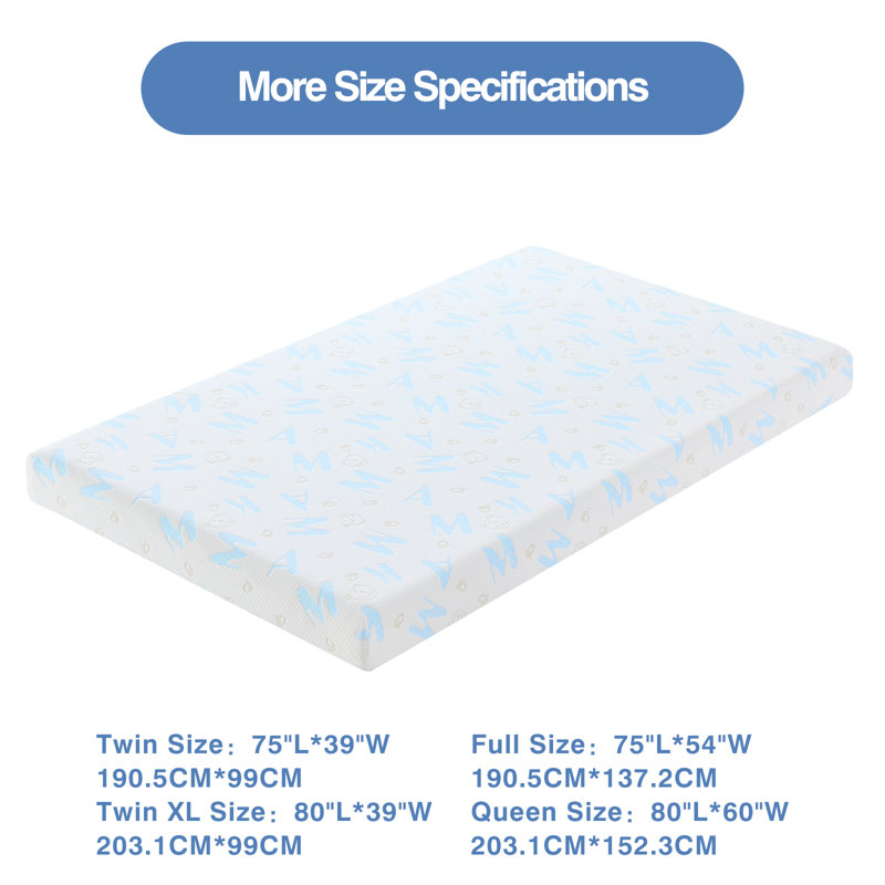 5 Inch Mattress for Kids, Removable Washable Cover Cooling Memory Foam Medium Feel, Bed-in-a-Box, Twin