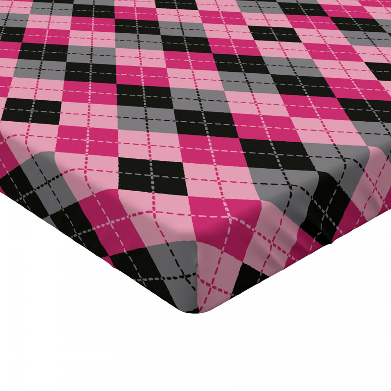 Microfiber Geometric Fitted Sheet, Queen Fitted Sheet
