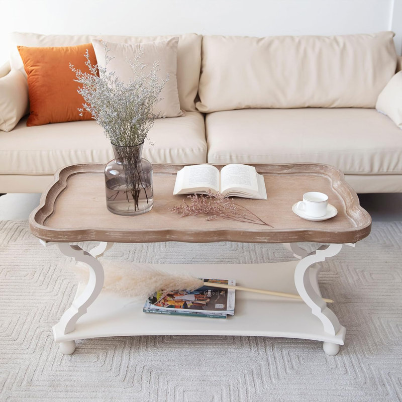 Table basse rustique de style campagnard, canapé Cottagecore fabriqué à la main pour petits espaces
