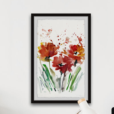 «Flowers Smudge», reproduction encadrée