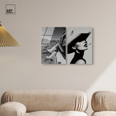 Cowgirl Chic Set Acrylic Print Fashion Wall Decor Set by Art Remedy, Ready to Hang, 10 x 15