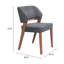 Chaise de salle à manger Sunobu (ensemble de 2) gris azur et noyer