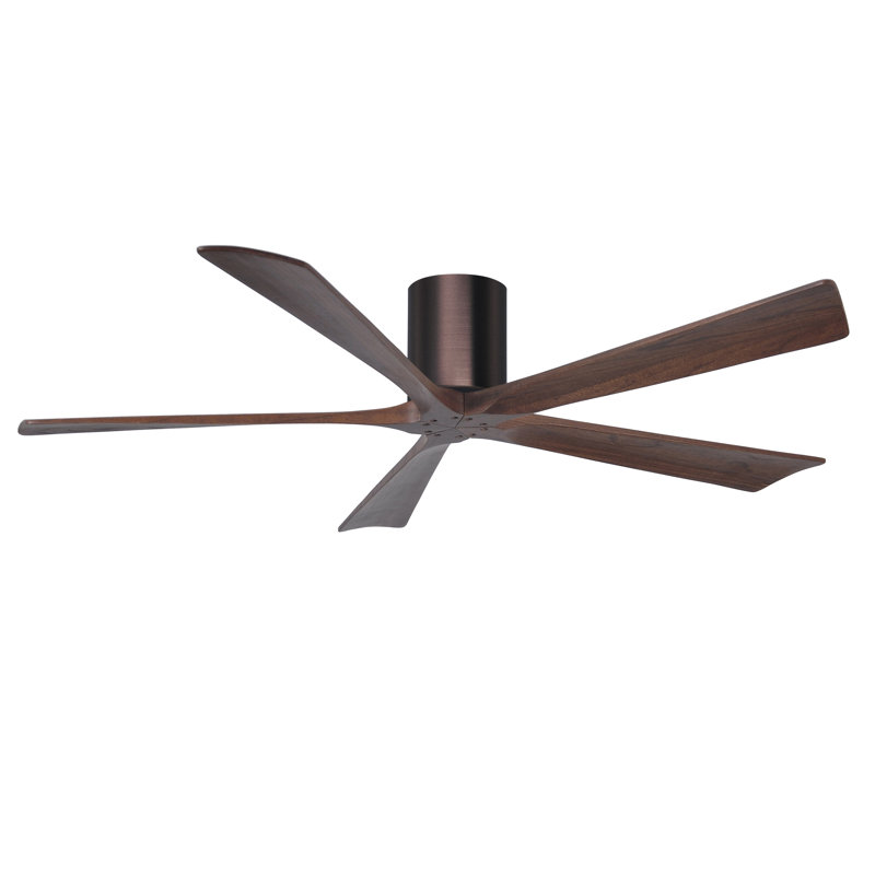 Ventilateur à pales encastré 5 pales Irene, Bronze brossé, Finition du boîtier du ventilateur, Ton noyer