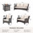 Klodjana Premium All-Weather Wicker 7 - Person Patio Conversation Set with Cushions-670549179-670549174