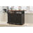 46.5'' Farmhouse Kitchen Island With Drape Of Beads, Power Outlet, Rolling Kitchen Cart On Wheels With Drop Leaf, 3 Doors , 3 Drawers And Internal Iron Shelf, For Kitchen, Dining Room, Black-1804005038