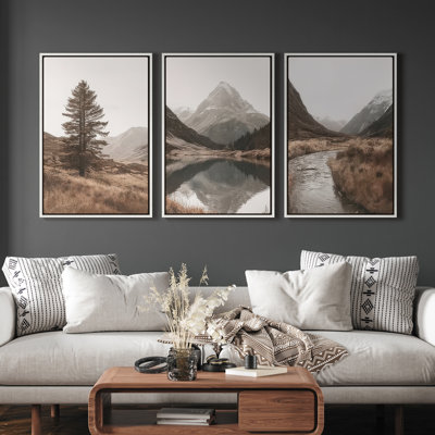 Framed Canvas wall Art, Vintage Abstract Wall pirnts for Bedroom
