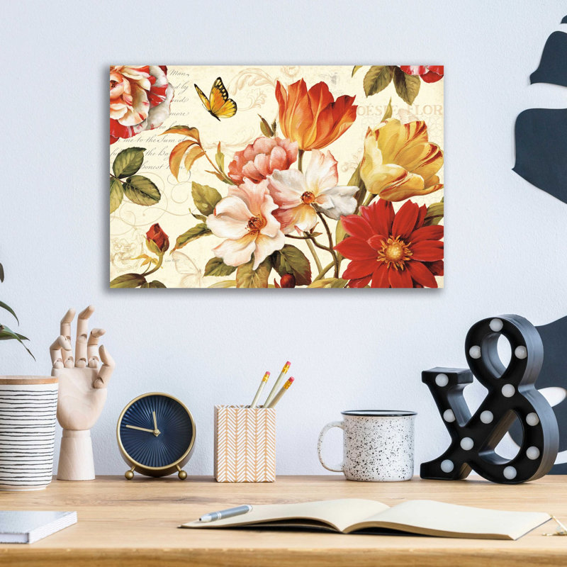 «Poesie Florale III» par Lisa Audit, art mural en verre acrylique, H 12 po x l 16 po x P 0,13 po