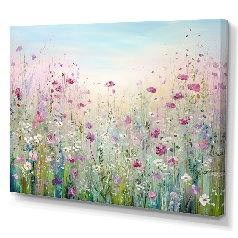 Art sur toile, "Fleurs sauvages", Toile tendue, H 12 po x l 20 po, Sans cadre