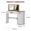 Bureau de coiffeuse avec miroir, tiroirs de rangement et tablettes réglables - Table de maquillage pour chambre à coucher-2140070693