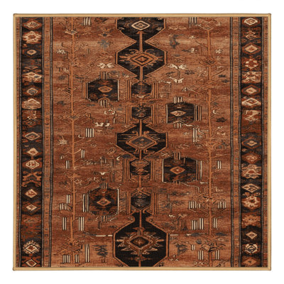 Tapis brun turc lavable à la machine