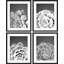 " Black White Grayscale Southwest Succulent Cactus Wall Art Set Of 4 Floral Botanical Wall Decor " 4 - Pieces-97782360-97782363
