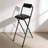 29.5" Black Faux Leather Foldable Bar Stool With Backrest, Heavy-duty Counter Chair