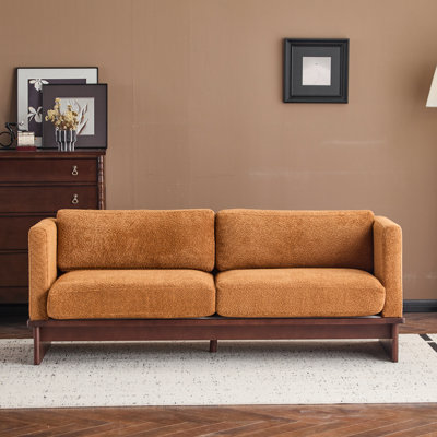 77 in. Square Arm Modern 3 Seater Sofa Upholstered Couch