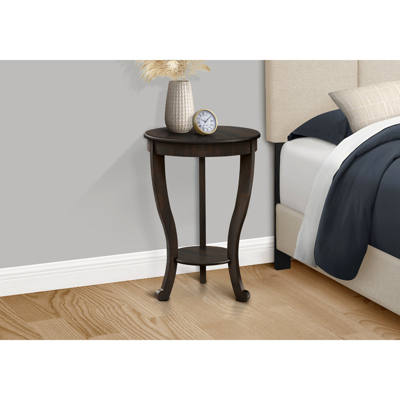 Table d'appoint, 2 niveaux, chambre à coucher, bout, lampe, table de chevet, ronde, placage de table d'appoint, traditionnel