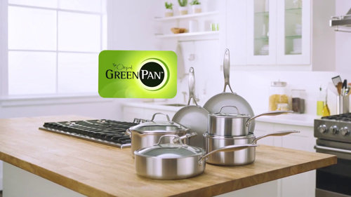 Greenpan Venice Pro Collection Saute Pan with Lid, 5.1 Quart