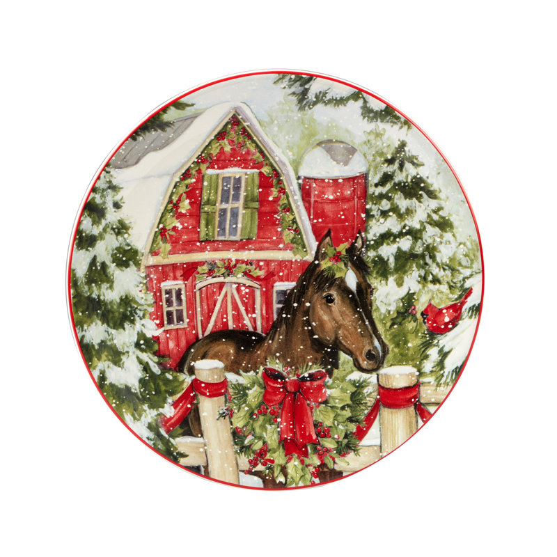Ensemble de 4 assiettes à dessert Certified International Homestead Christmas