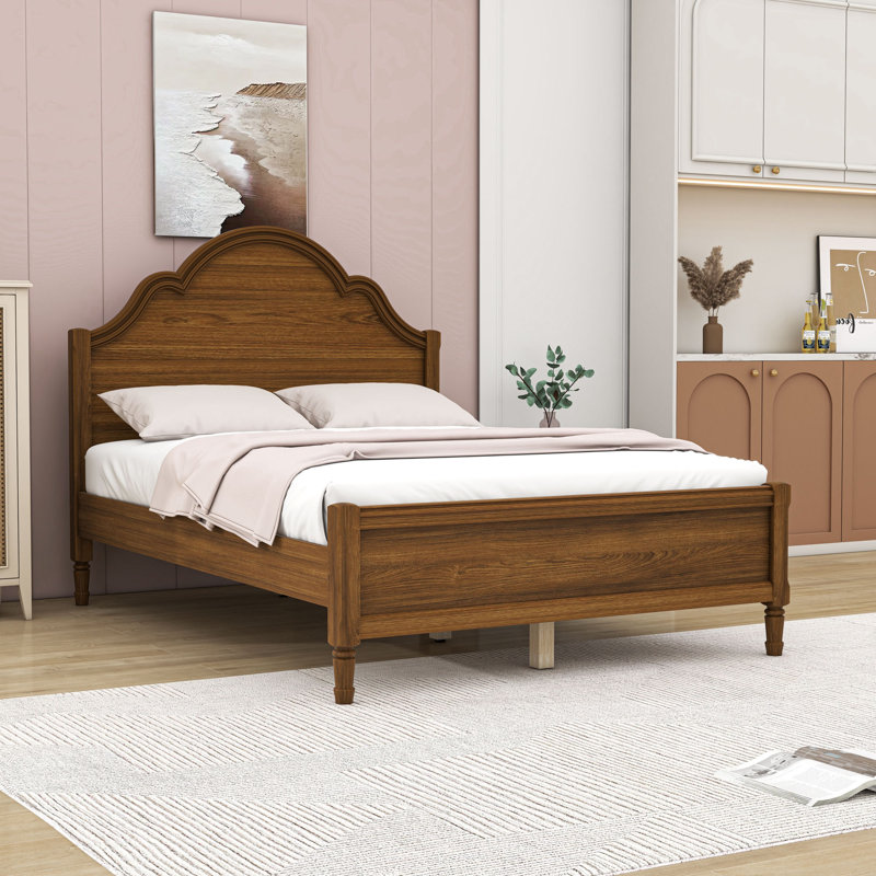 Lit plateforme en bois Timeless, Walnut, Full / Double