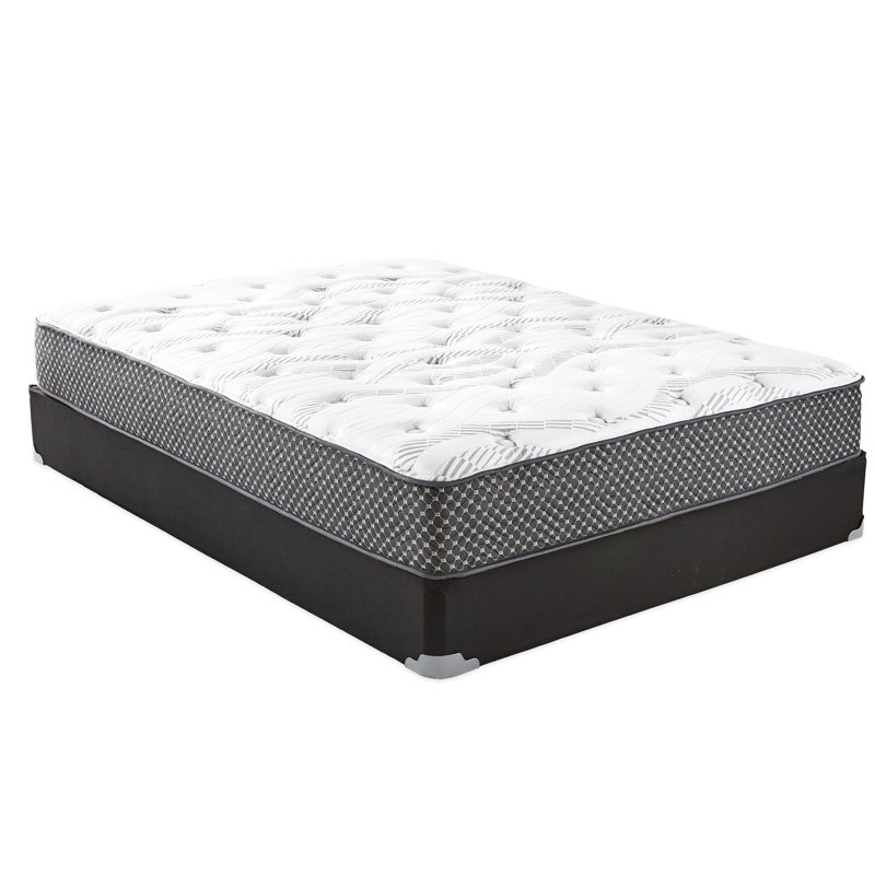 Matelas double de 10 po, tissu à mèche à fermeté moyenne pour un sommeil réparateur, soulagement de la hanche et des épaules en mousse viscoélastique imprégnée de gel, ressorts enveloppés et nuit paisible, ajustable, mousse, noir et blanc, 75 po