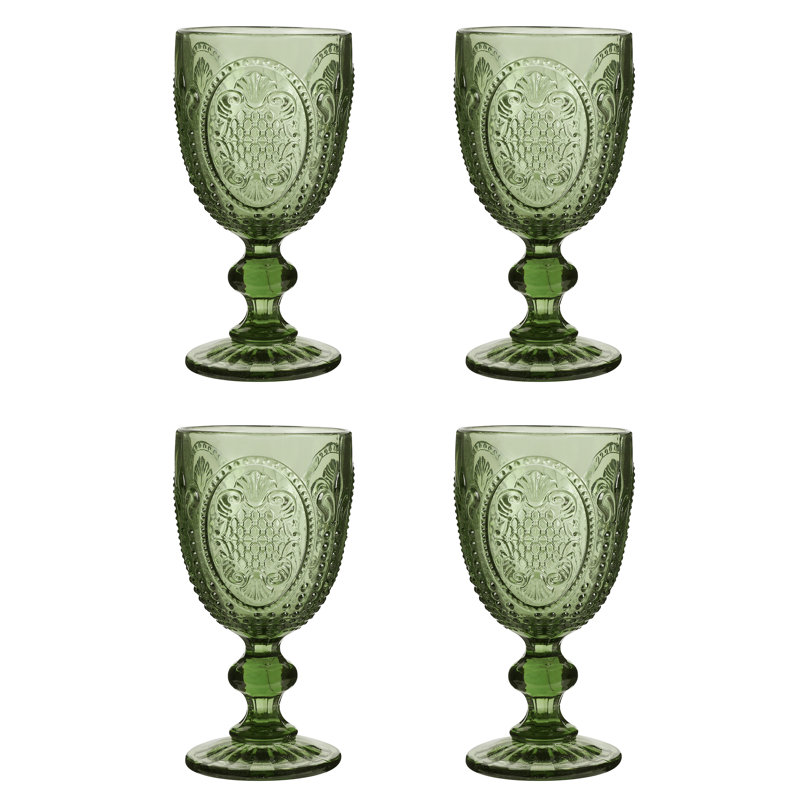 Utica 1ml Glass Goblet Set, Green