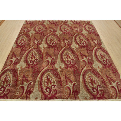 Tapis oriental en laine brun moderne noué à la main 8 pi 11 po x 9 pi 1 po Suzani