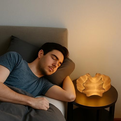 Lampe de table en résine Gingko, prête pour ampoules à DEL et RVB