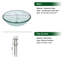     Lavabo de salle de bain en verre trempé au-dessus du comptoir avec drain escamotable L 16,5 po x l 16,5 po x H 5,5 po