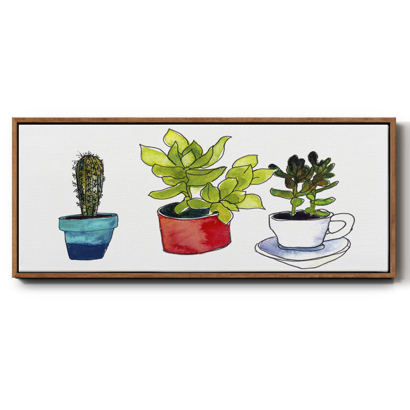Vibing Succulents II- Framed Canvas